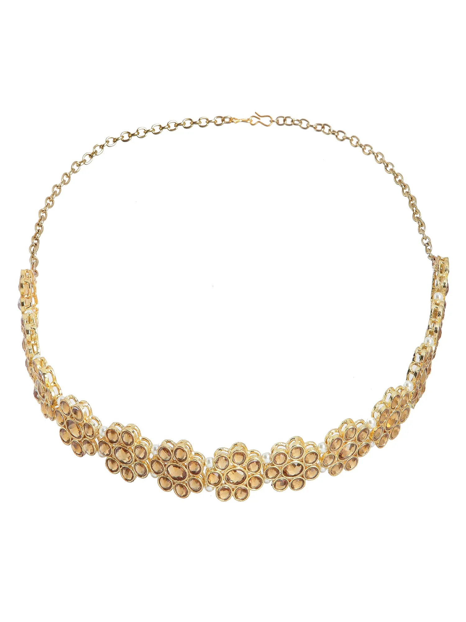 Karatcart Ethnic Golden Kundan Embellished Hairband