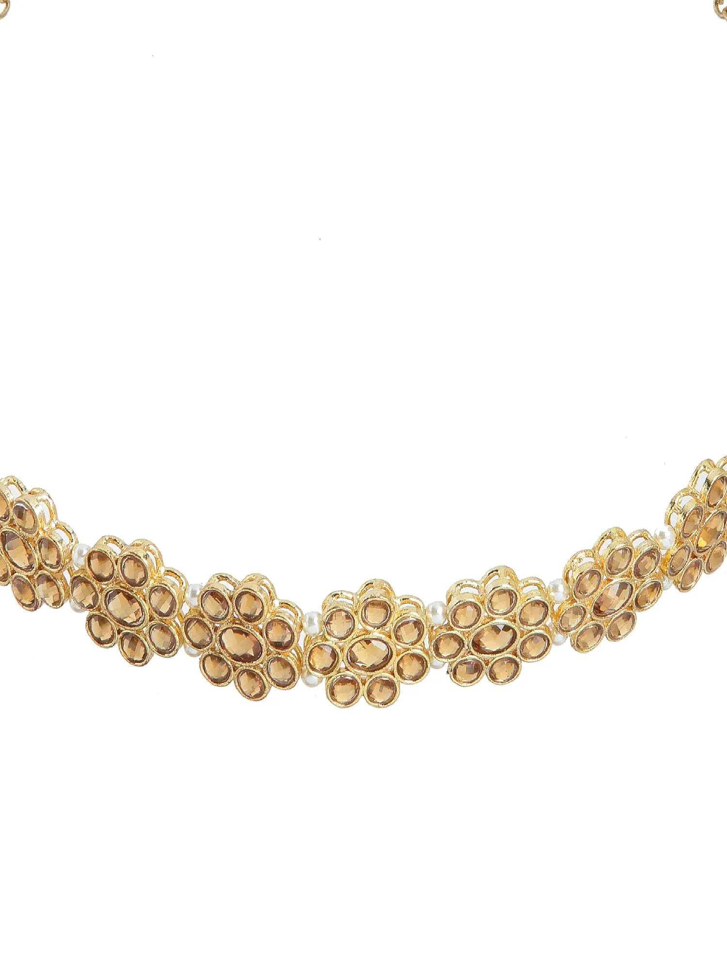 Karatcart Ethnic Golden Kundan Embellished Hairband