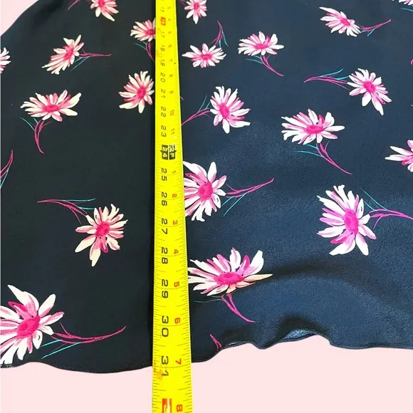 Karen Kane Blue Pink Floral Midi A-Line Skirt Size SP Color Berry Blue midi