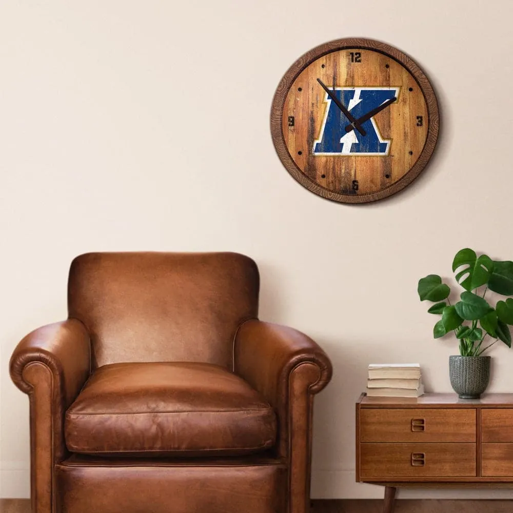 Kent State Golden Flashes: Weathered "Faux" Barrel Top Wall Clock