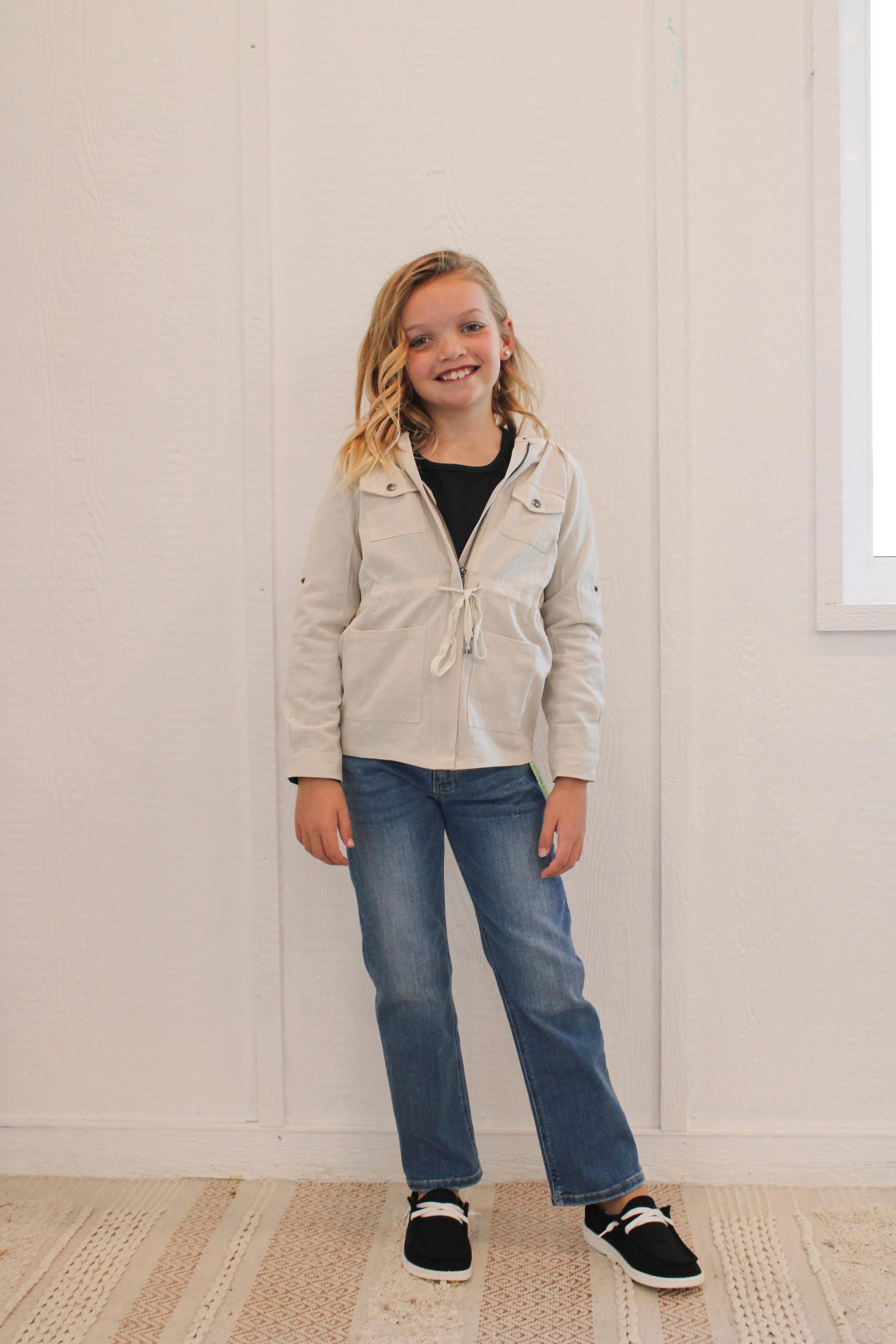 KIT GIRLS LINEN UTILITY JACKET