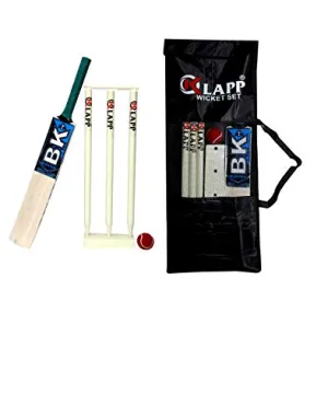 Klapp Smart Addition Popular Willow Cricket Kit with Stumps and Cricket Ball for Boys and Adult (Multicolour, 5)