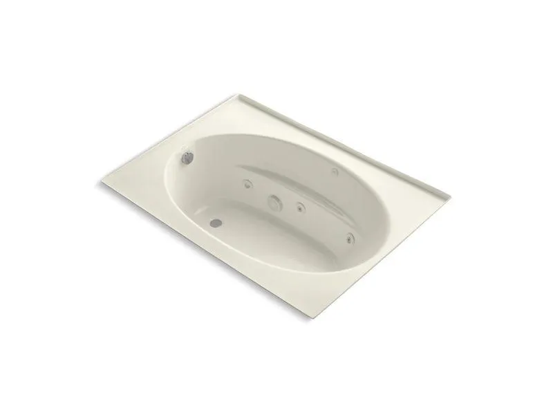 KOHLER K-1112-FH-0 Windward 60" x 42" drop-in whirlpool with integral flange and heater
