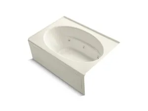 KOHLER K-1112-HR-0 Windward 60" x 42" alcove whirlpool with integral apron, right-hand drain and heater