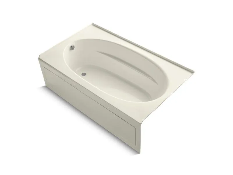 KOHLER K-1114-GLA-0 Windward 72" x 42" alcove BubbleMassage(TM) Air Bath with integral apron and left-hand drain