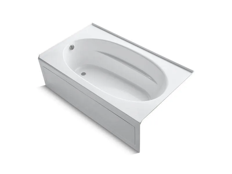 KOHLER K-1114-GLA-0 Windward 72" x 42" alcove BubbleMassage(TM) Air Bath with integral apron and left-hand drain