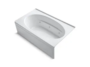 KOHLER K-1114-HR-0 Windward 72" x 42" alcove whirlpool with integral apron, right-hand drain and heater