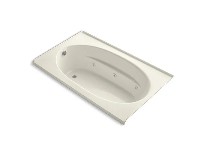 KOHLER K-1114-L-0 Windward 72" x 42" alcove whirlpool with integral flange and left-hand drain