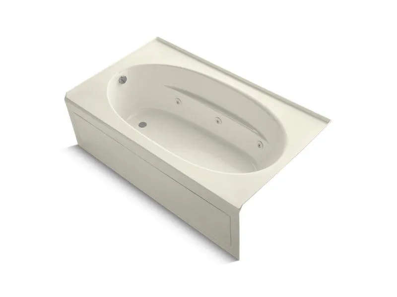 KOHLER K-1114-LA-0 Windward 72" x 42" alcove whirlpool with integral apron and left-hand drain