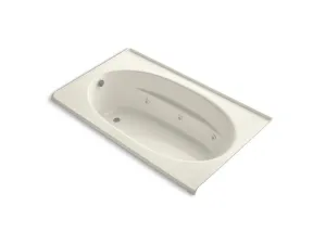 KOHLER K-1114-LH-0 Windward 72" x 42" alcove whirlpool with integral flange, left-hand drain and heater
