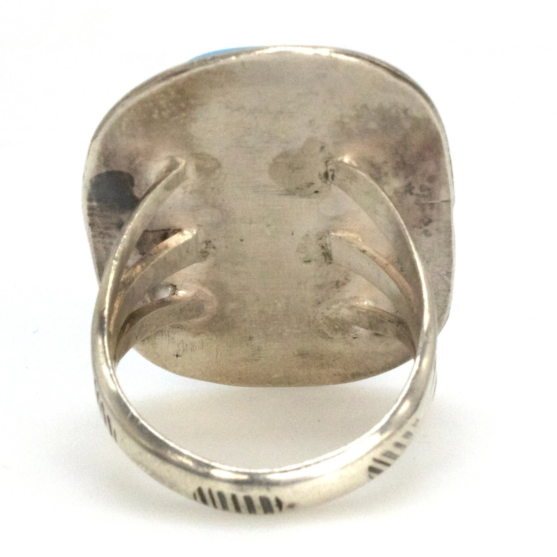 Large Estate Turquoise and Sterling Silver Ring