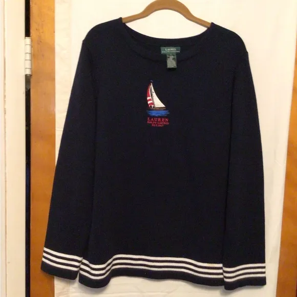 Lauren Ralph Lauren Cotton knitted sweater SZ L