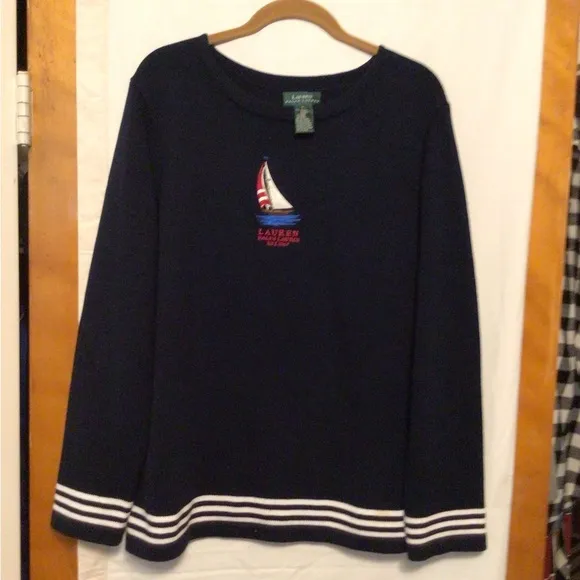 Lauren Ralph Lauren Cotton knitted sweater SZ L