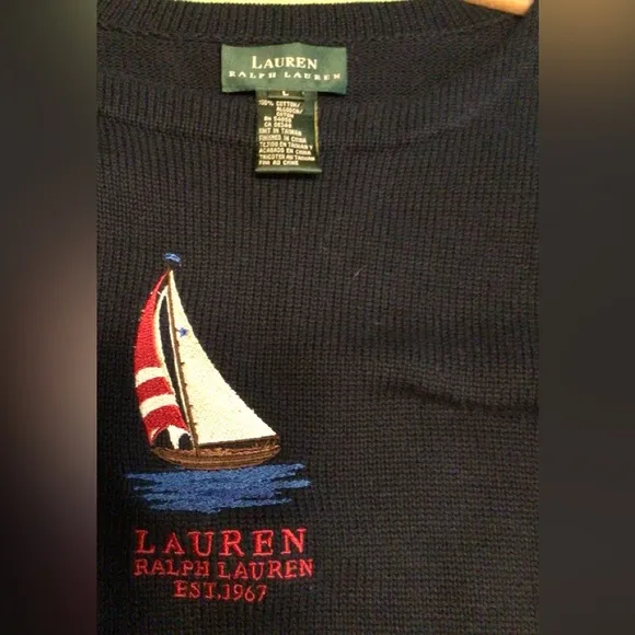 Lauren Ralph Lauren Cotton knitted sweater SZ L
