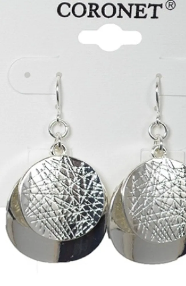 Layered Textured & Polished Circle Earrings