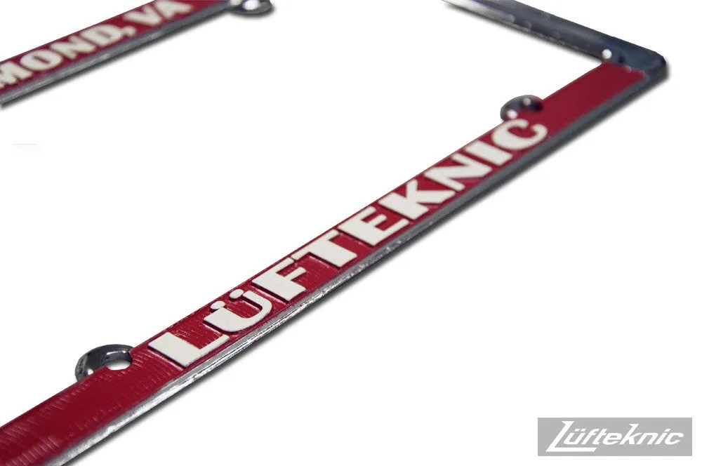 Lüfteknic license plate frame, 'vintage style' cast-zinc metal