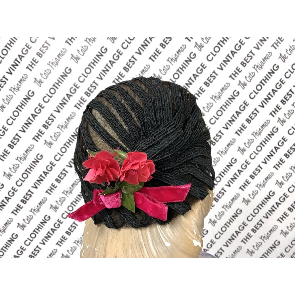 Lilly Dache Boutique Horsehair Straw Modified Cloche Hat 1930s/40s  RARE