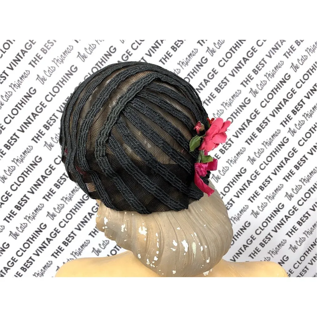 Lilly Dache Boutique Horsehair Straw Modified Cloche Hat 1930s/40s  RARE