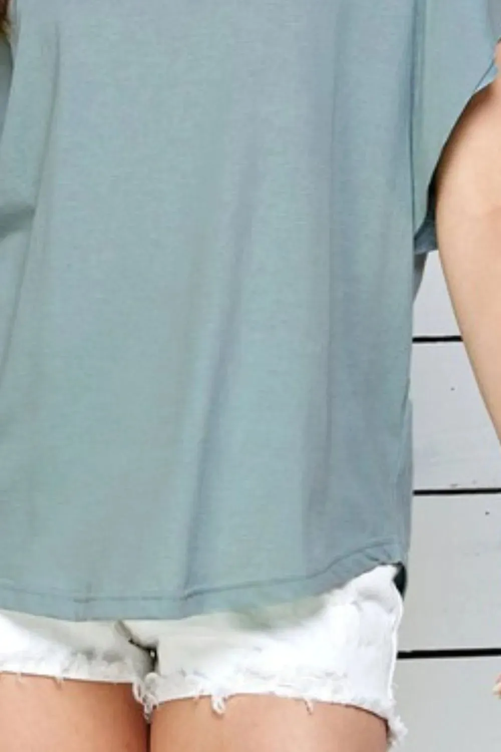 Lime 'N' Chili Round Neck Double Ruffle Cap Sleeve Top