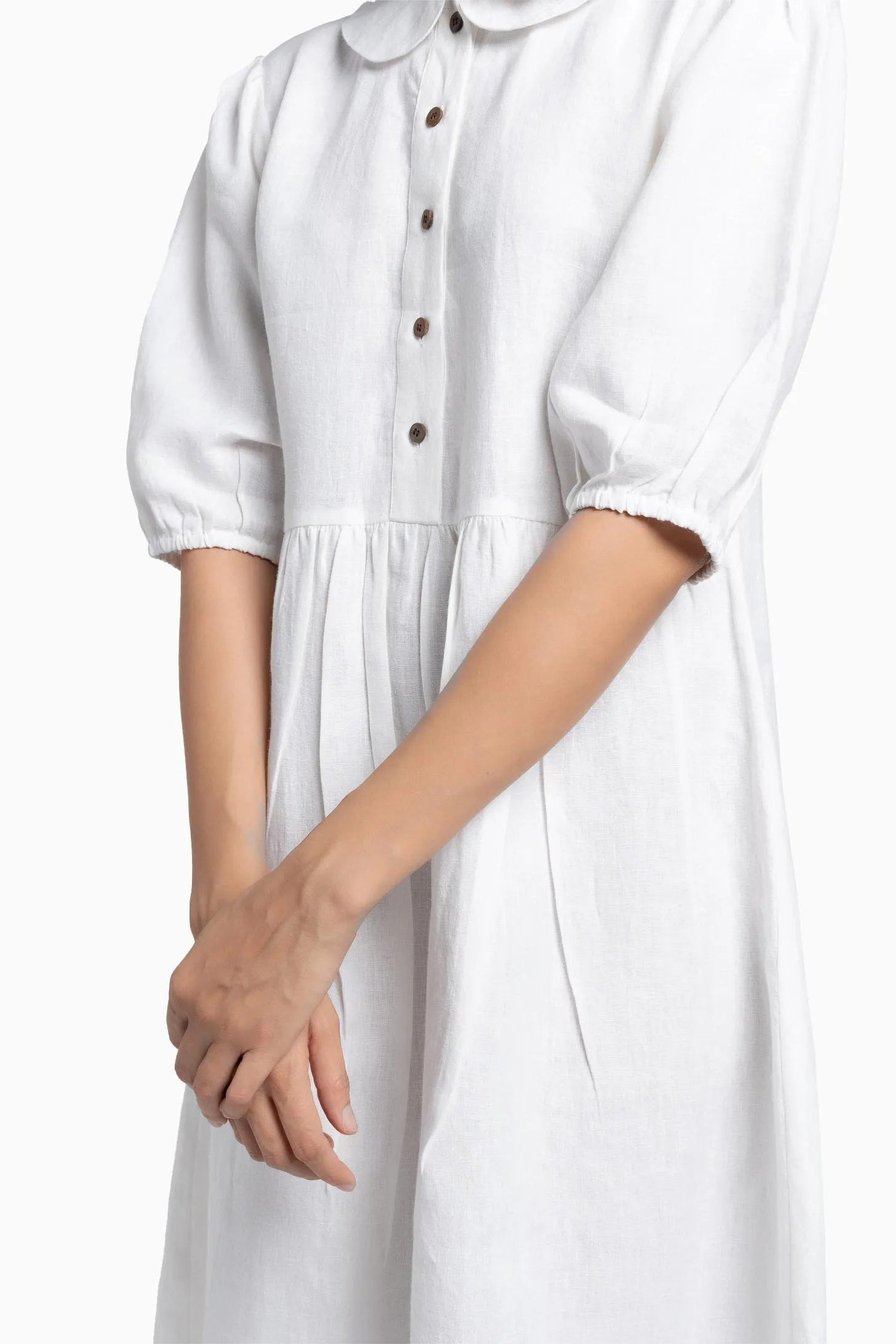 Linen Avra Dress-Pacific Blue
