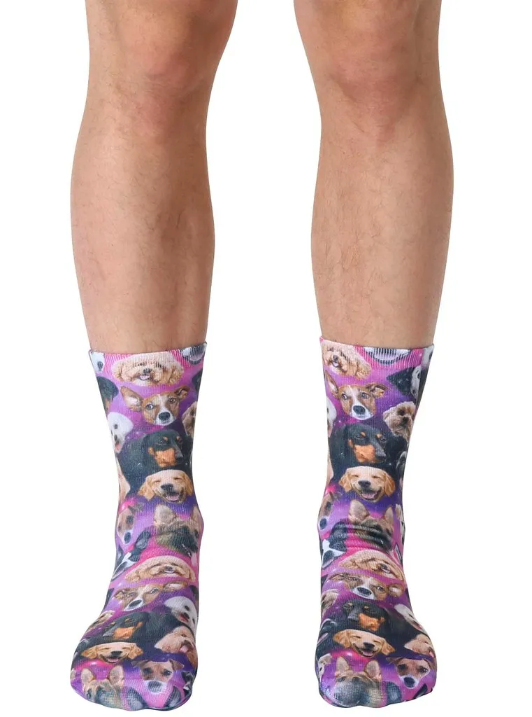 Living Royal Unisex Crew Fashion Socks, Galaxy Puppy, One Size