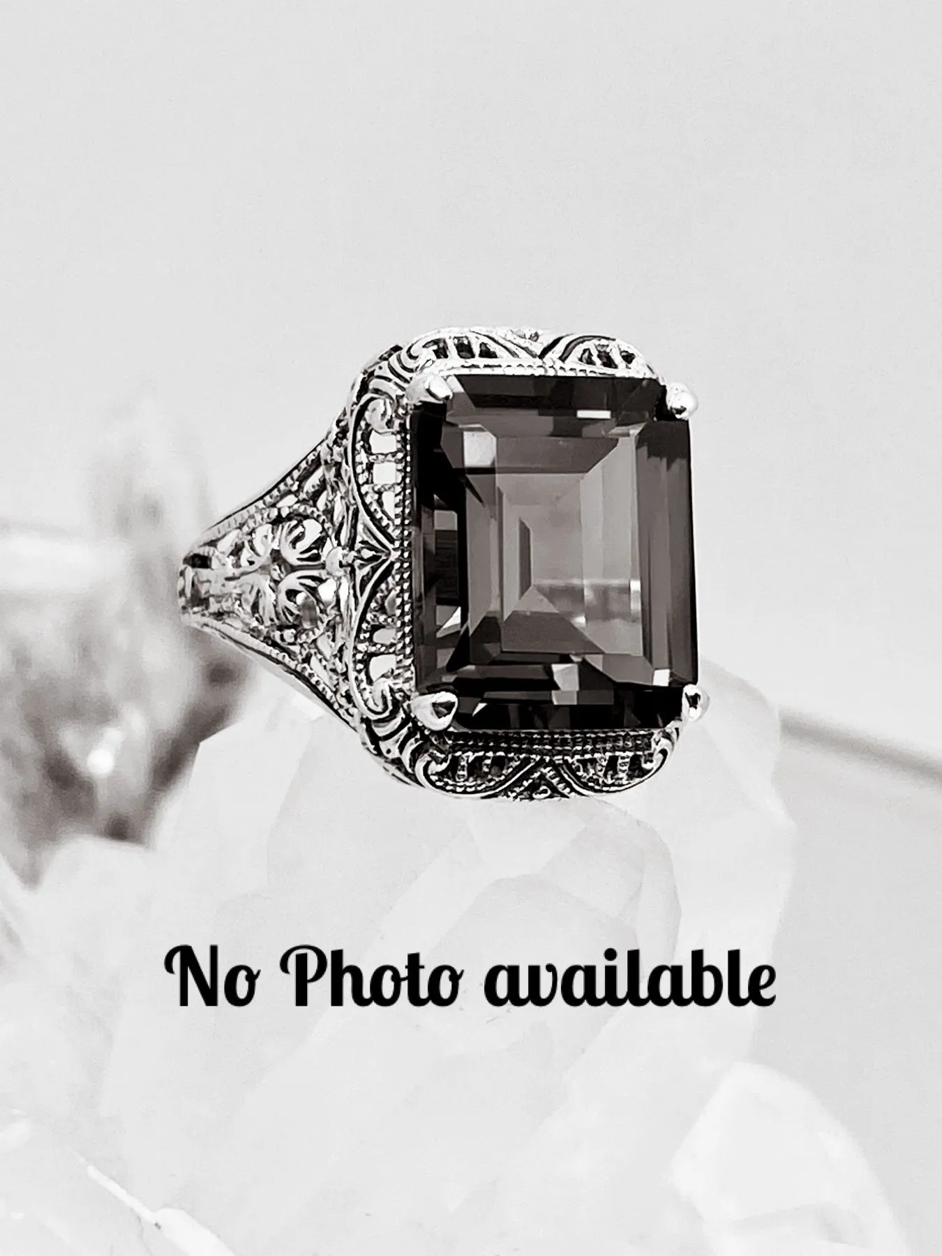 London Blue Autumn Ring, Natural or Simulated Rectangle Gem, Vintage Jewelry #D200