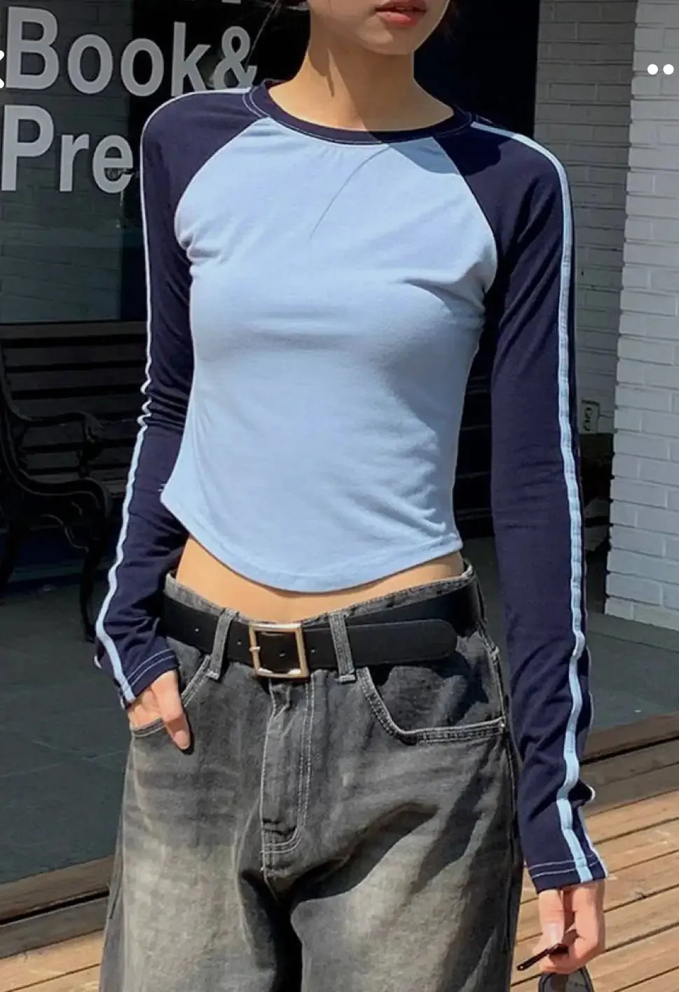 Long Sleeve Blue Top