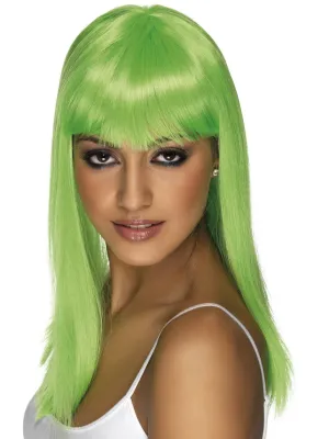 Long with Fringe Wig Neon Green
