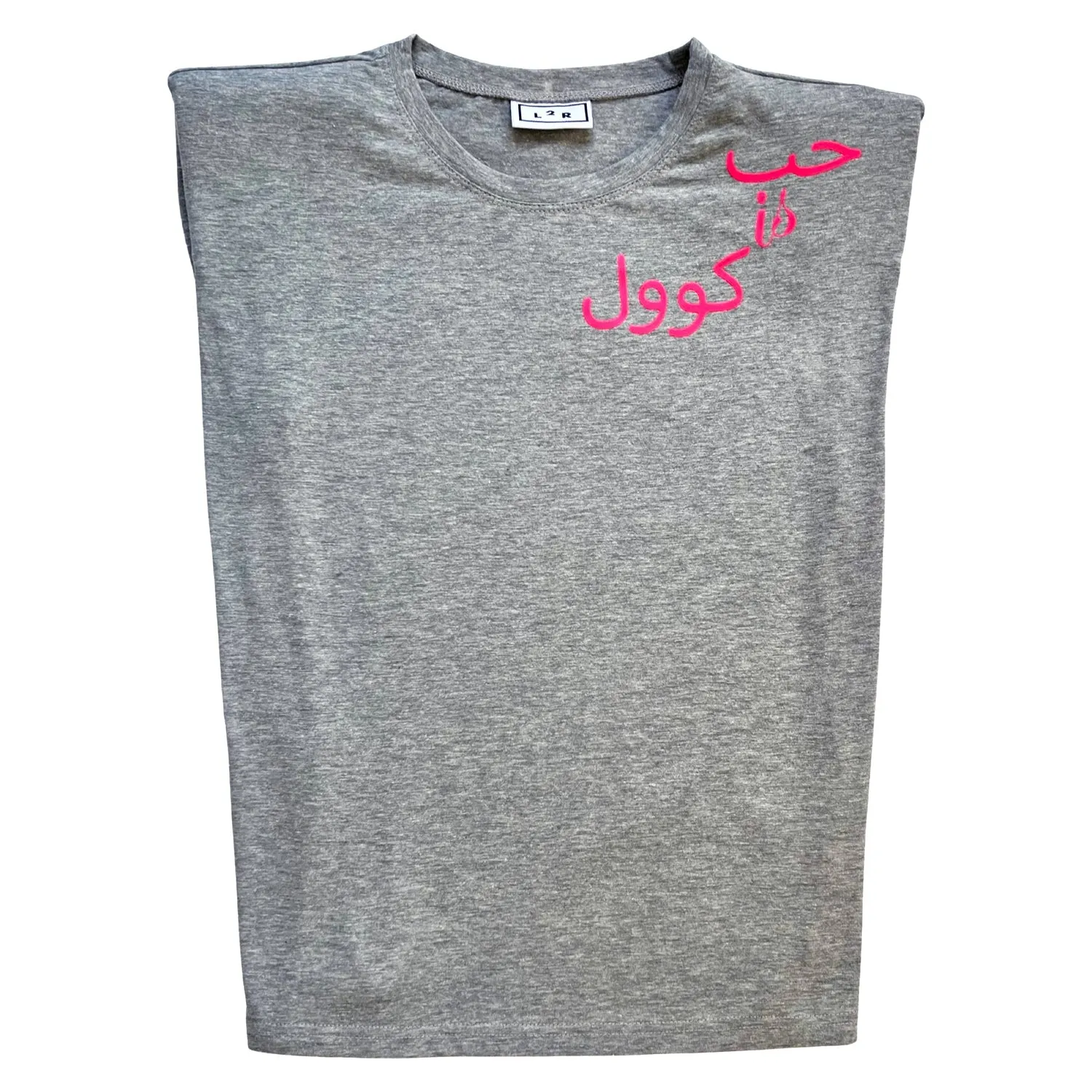Love is Cool Muscle Tee in Grey