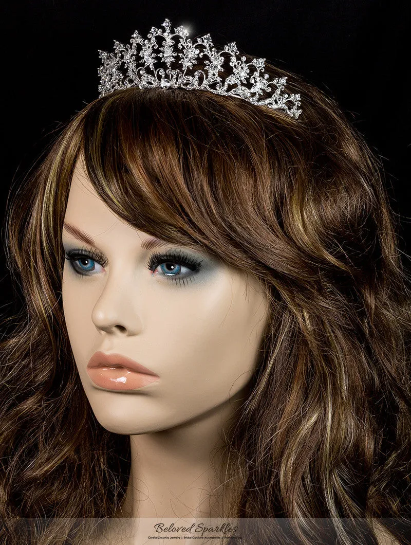 Lynette Vintage Filigree Crystal Silver Tiara