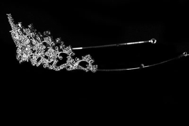 Lynette Vintage Filigree Crystal Silver Tiara