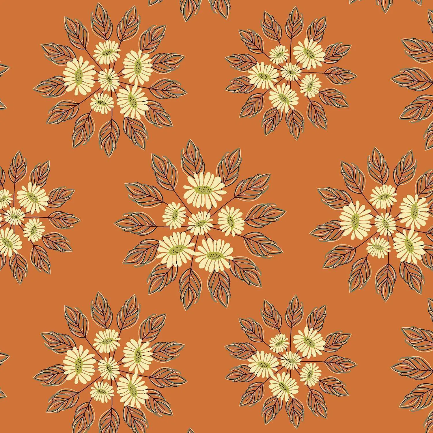 Makower Fabrics | Winged Garden | Graceful Flora | Sunlit Siesta