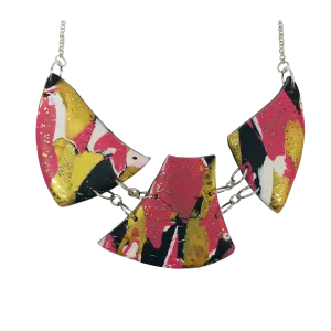 Marbled and Mosaic 3 Piece w/Link Necklace - A Day in Paris