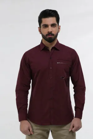 Maroon Casual Shirt FS Regular Fit