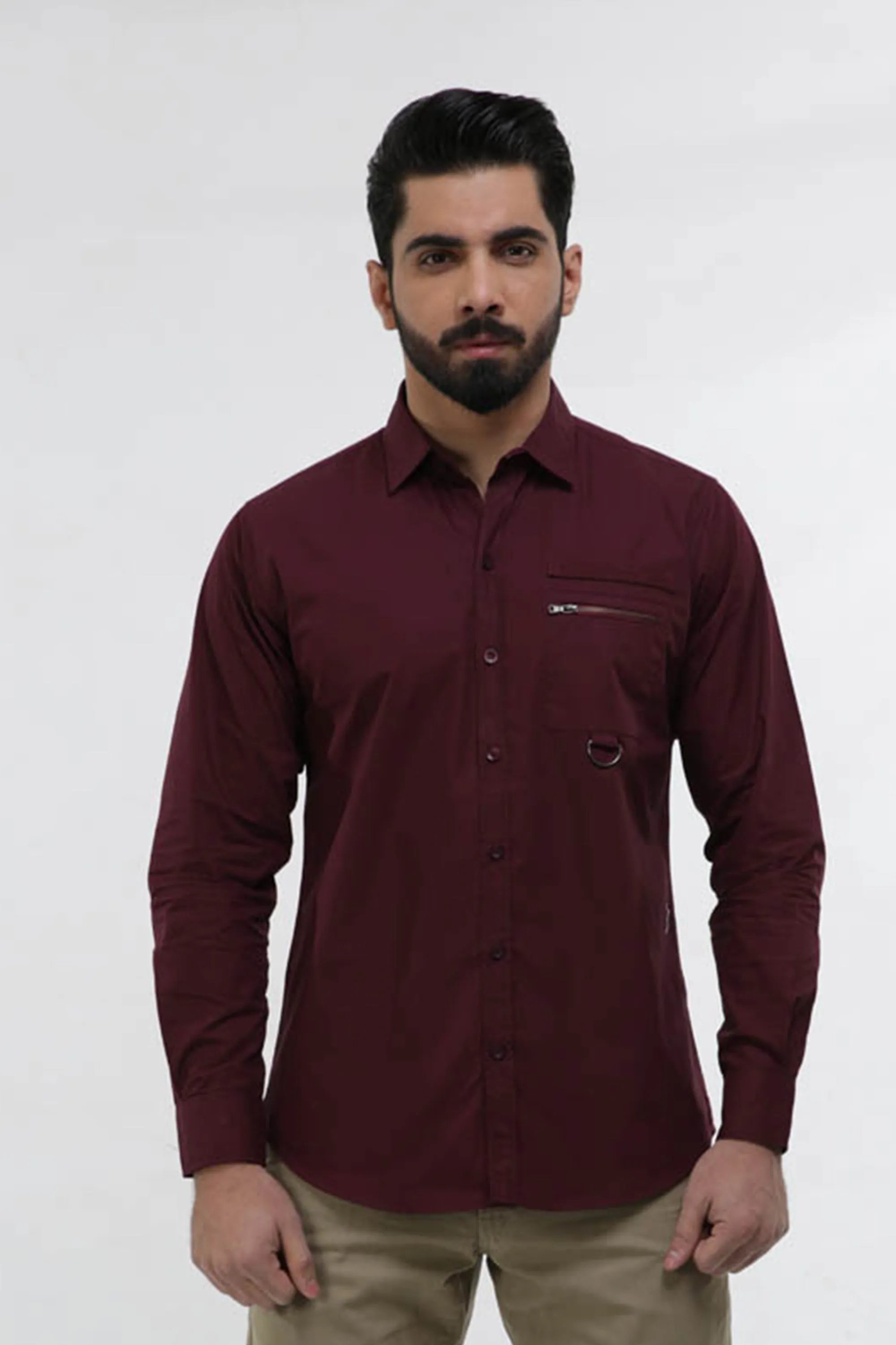 Maroon Casual Shirt FS Regular Fit