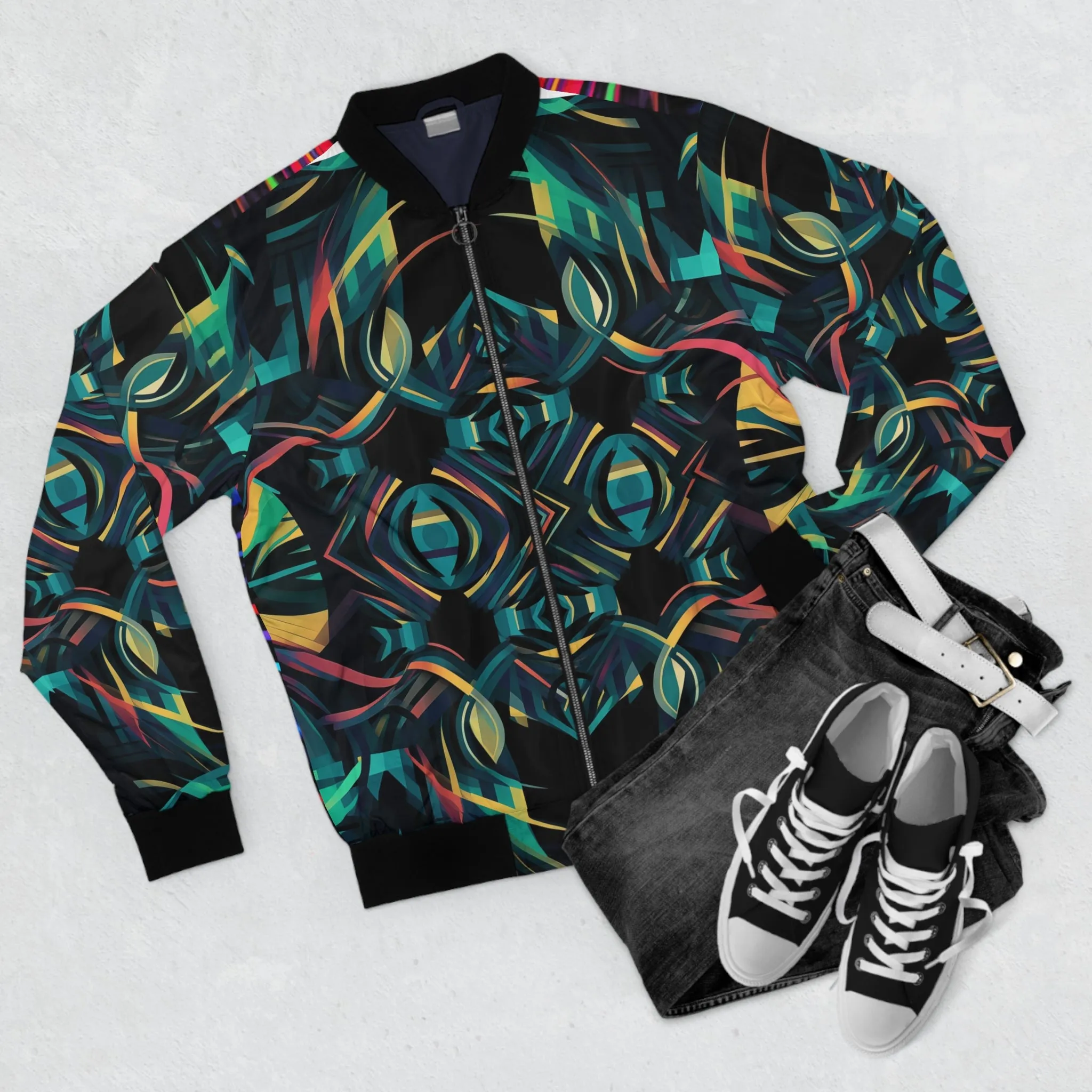 Men's Bomber Jacket - Darth Vader Op Art Vintage
