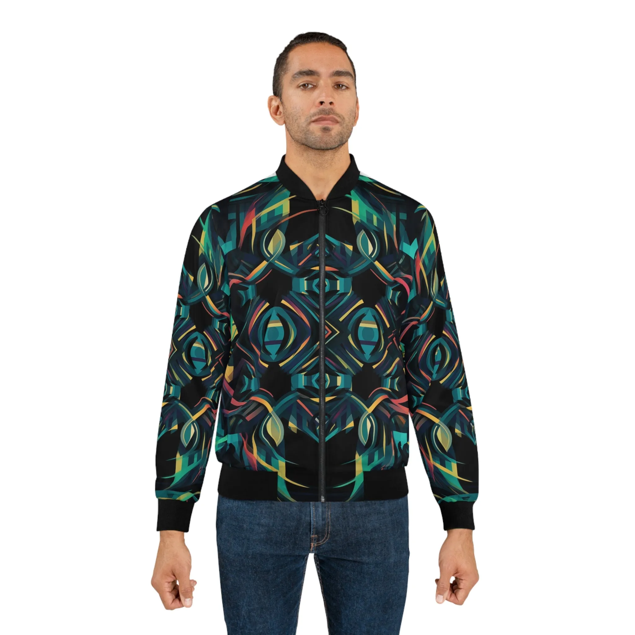 Men's Bomber Jacket - Darth Vader Op Art Vintage