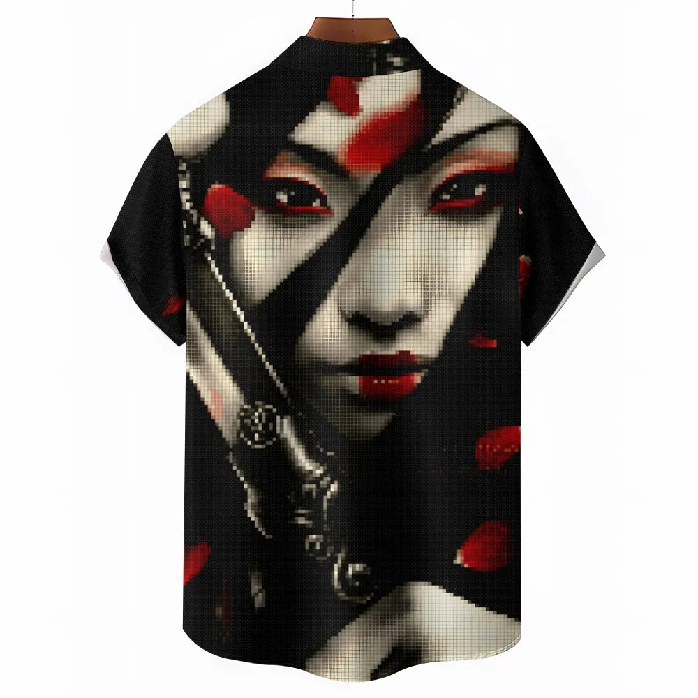 Men's Character Casual Short Sleeve Shirt 2403000085