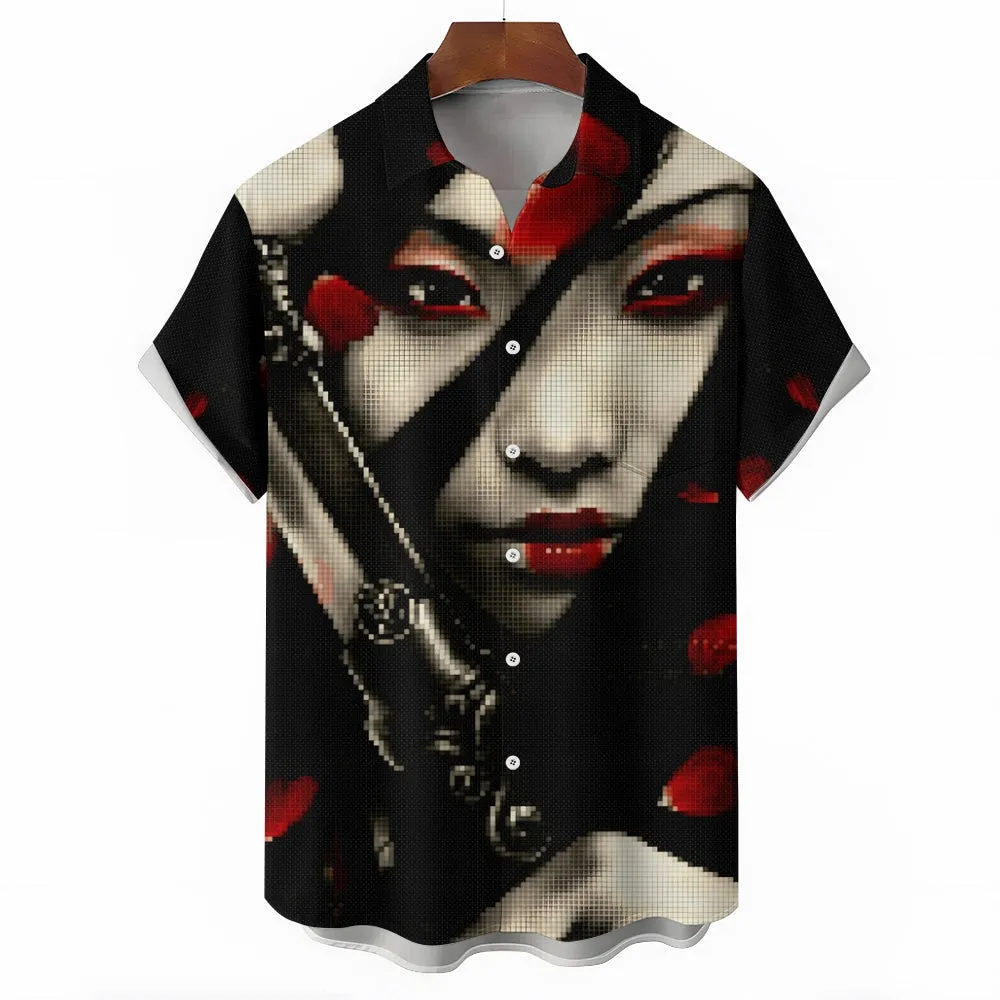 Men's Character Casual Short Sleeve Shirt 2403000085