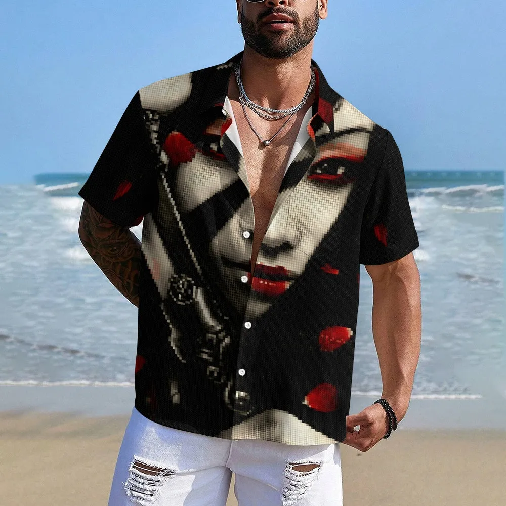 Men's Character Casual Short Sleeve Shirt 2403000085