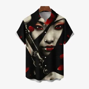 Men's Character Casual Short Sleeve Shirt 2403000085