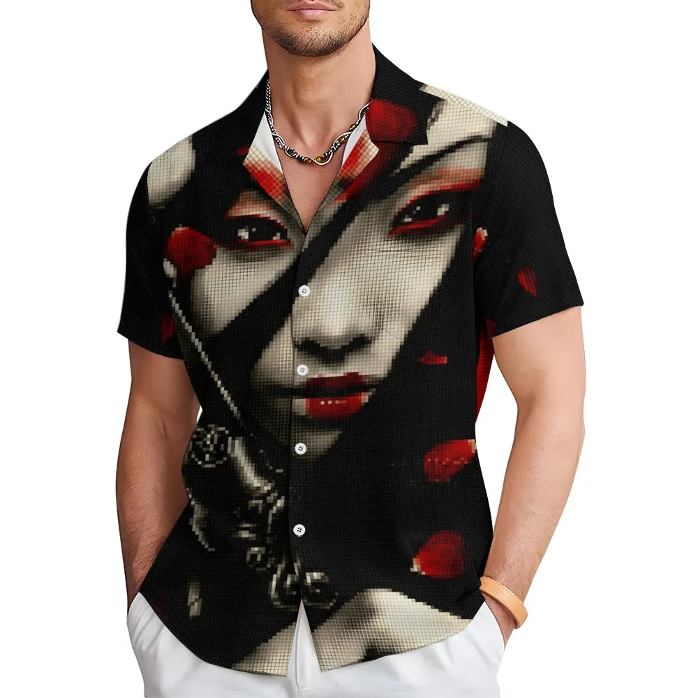Men's Character Casual Short Sleeve Shirt 2403000085