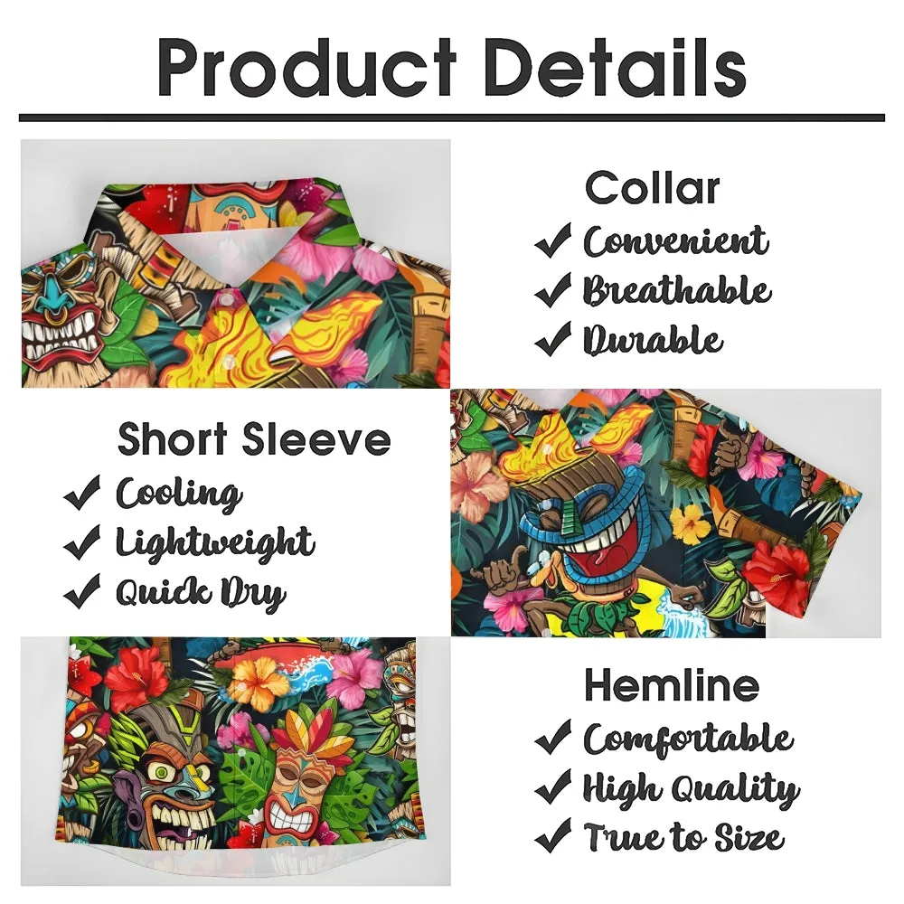 Men's Hawaiian TIKI Art Casual Short Sleeve Shirt 2404000237
