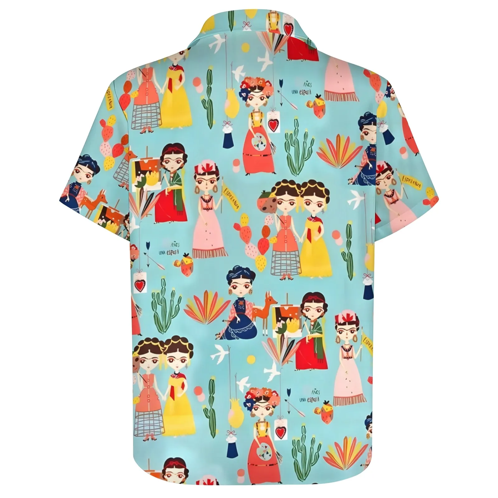 Men's Mexican Cultural Print Casual Short Sleeve Shirt 2404000173