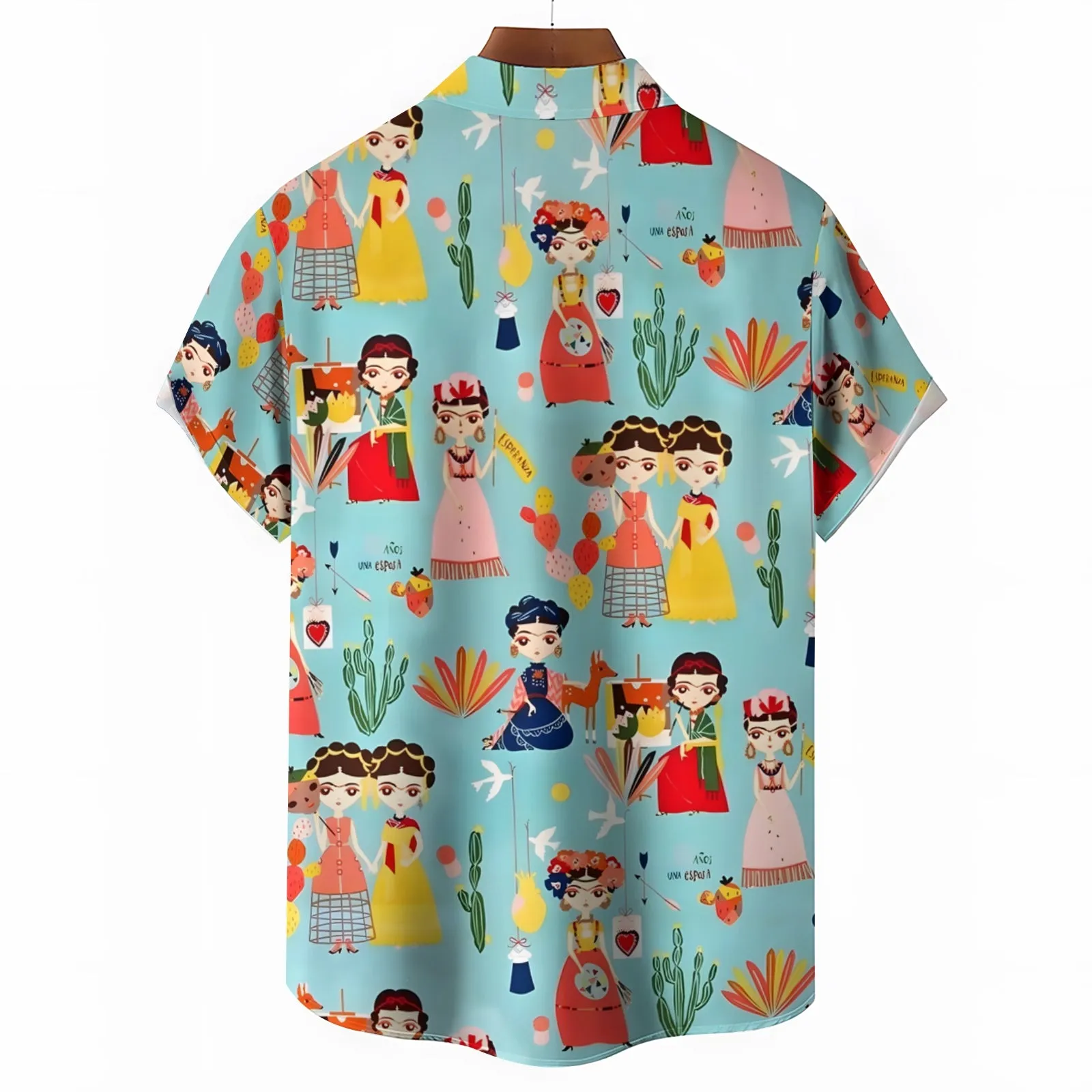 Men's Mexican Cultural Print Casual Short Sleeve Shirt 2404000173