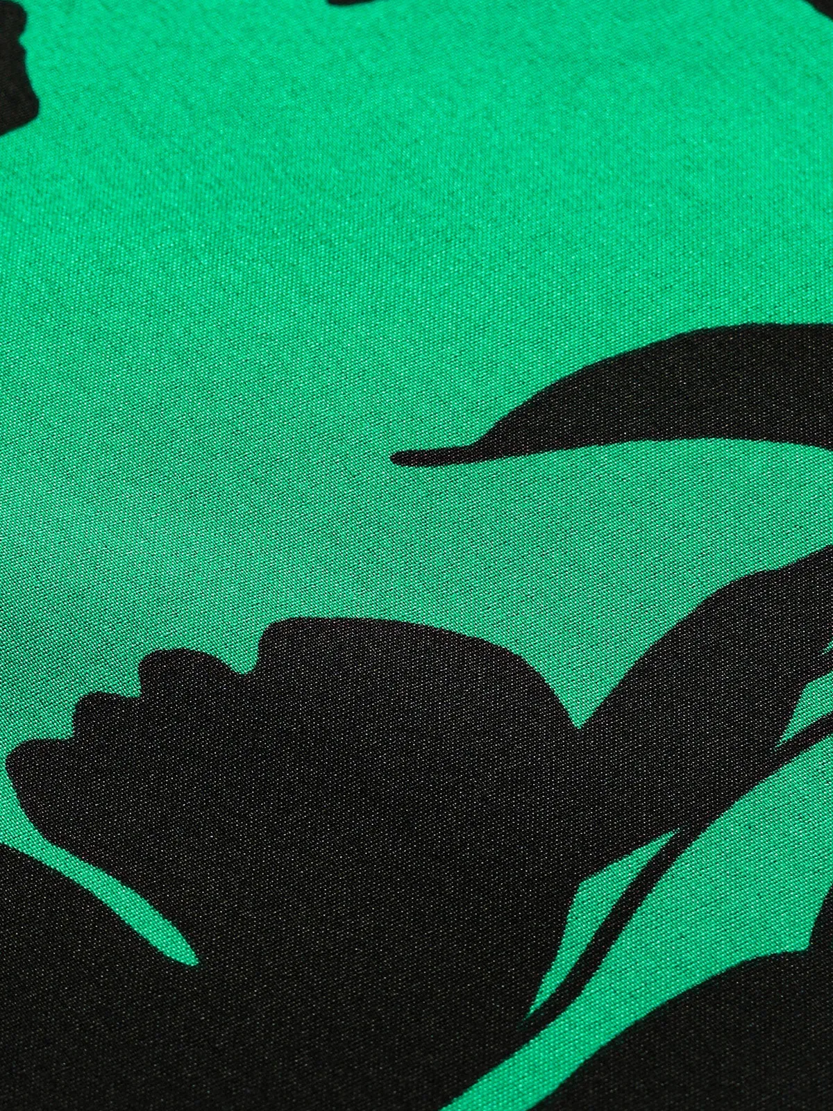 Men's Summer Floral Green Casual Short Sleeve Shirt