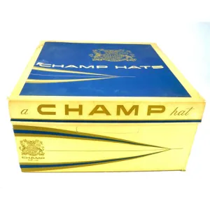 Mens Vintage Hatbox Champ 1960s Hat Box Large Square