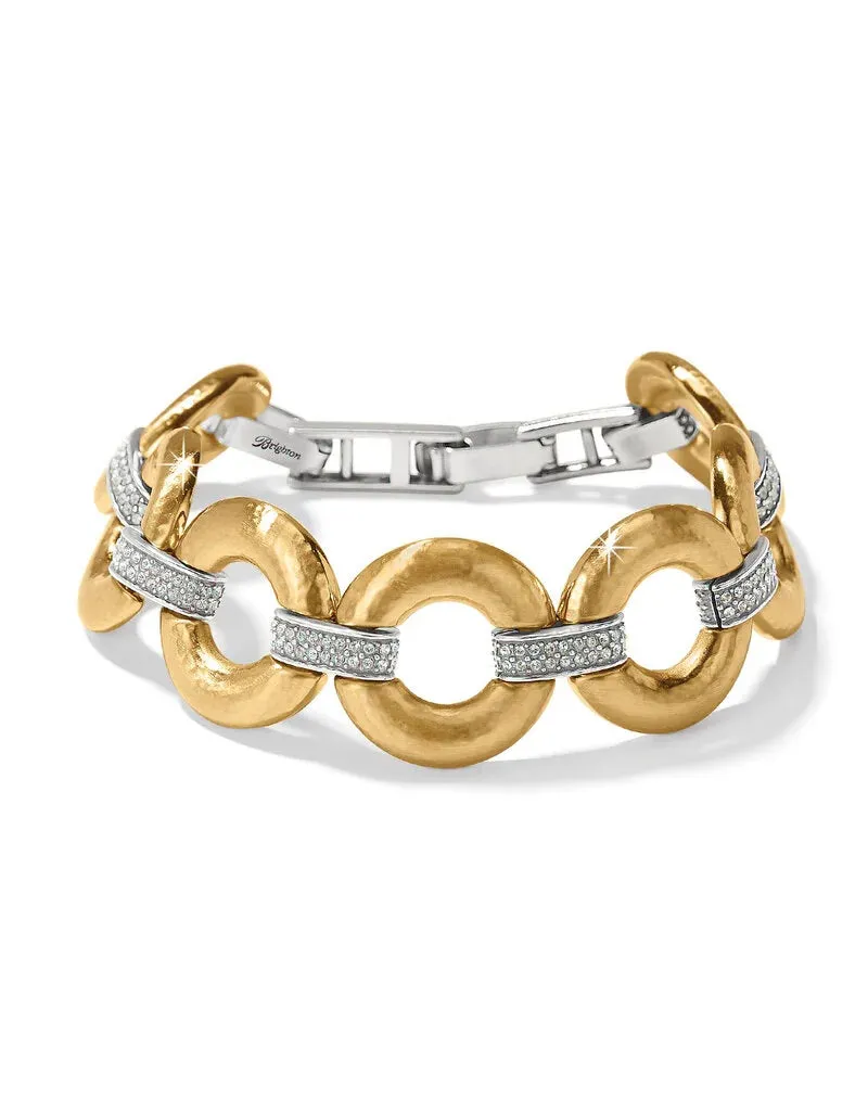 Meridian Geo Round Link Bracelet- Gold
