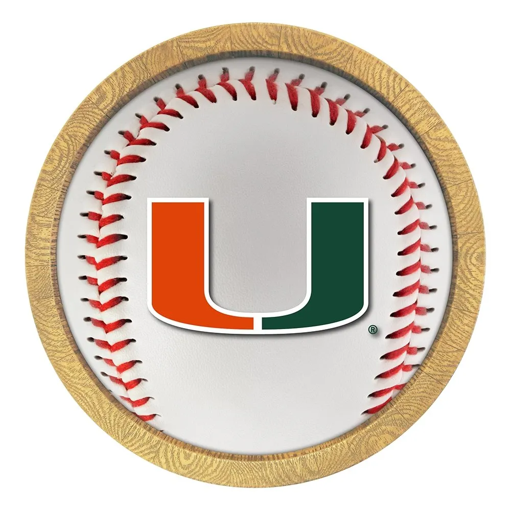 Miami Hurricanes: Baseball - "Faux" Barrel Frame Sign
