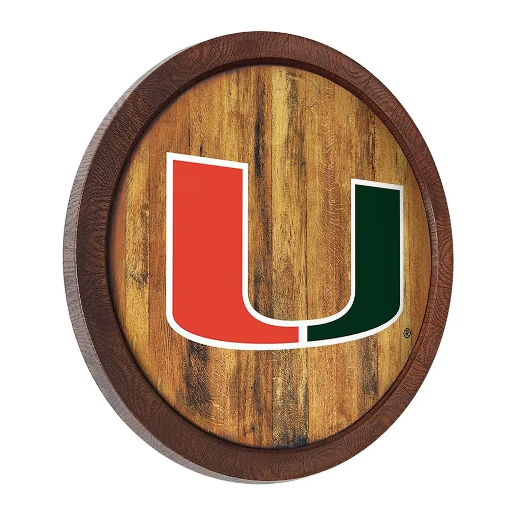 Miami Hurricanes: "Faux" Barrel Top Sign